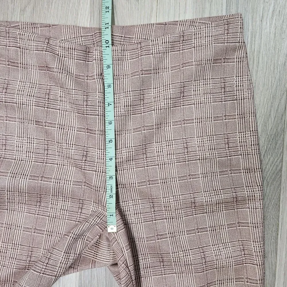 Rachel Zoe Womens Burgundy Plaid Pants Slim Leg Size Small